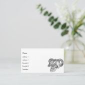 Skull Devil Head Black en White Design Visitekaartje (Staand voorkant)