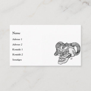 Skull Devil Head Black en White Design Visitekaartje