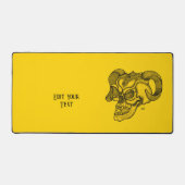 Skull Devil Head Black en Yellow Design Bureaumat (Voorkant)