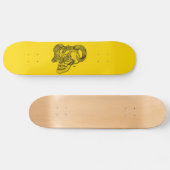 Skull Devil Head Black en Yellow Design Skateboard (Horizontaal)