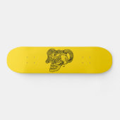 Skull Devil Head Black en Yellow Design Skateboard (Horizontaal)