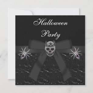 Skull Diamonds & Spider Jewels Halloween Party Kaart
