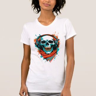 Skull DJ Headphones - Street Art Vibe Music T-shir T-shirt