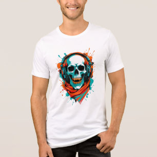 Skull DJ Headphones - Street Art Vibe Music T-shir Tri-Blend Shirt