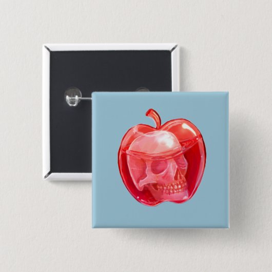 Skull Doodle Art Square Button (Voorkant /achterkant)