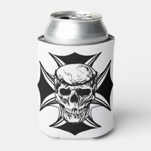 Skull doorn kruin cross gothic biker art blikjeskoeler