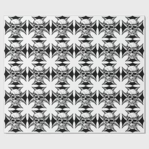 Skull doorn kruin cross gothic biker art cadeaupapier