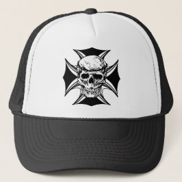 Skull doorn kruin illustratie art trucker pet