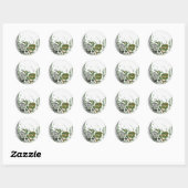 Skull Drawing Ronde Sticker (Vel)