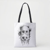 Skull Drip Black Ink Splatter Grafisch Draagtas (Voorkant)