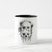 Skull Drip Black Ink Splatter Grafisch Mok (Midden)