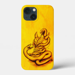 Skull - Duivel Head met slang iPhone 13 Mini Hoesje