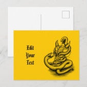 Skull - Duivel Head met slang Uitnodiging Briefkaart (Voorkant / Achterkant)