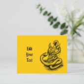 Skull - Duivel Head met slang Uitnodiging Briefkaart (Staand voorkant)