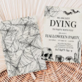 Skull Dying naar Halloween Party Kaart