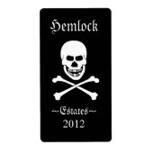Skull en Crossbones Halloween Funny Wine Bottle Etiket (Voorkant)