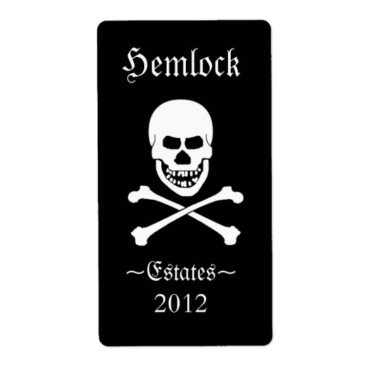 Skull en Crossbones Halloween Funny Wine Bottle Etiket (Voorkant)