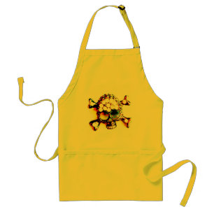 SKULL EN CROSSBONES NEON GELLOW STANDAARD SCHORT