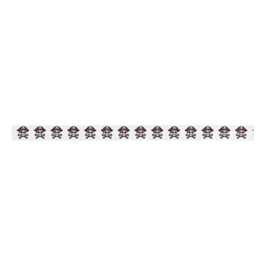 Skull en Crossbones Pirate Grosgrain Lint (Voorkant)