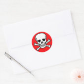 Skull en Crossbones Pirate Ronde Sticker (Envelop)