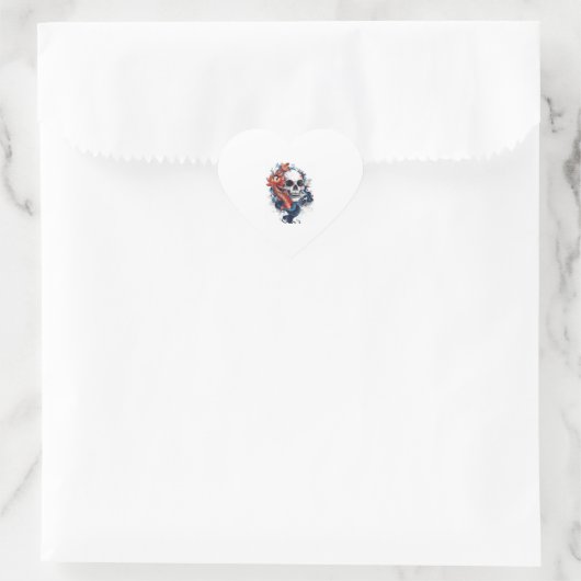 Skull en Koi Serenity Hart Sticker (Tas)