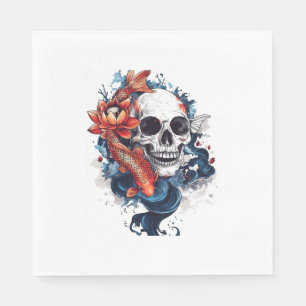 Skull en Koi Serenity Servet