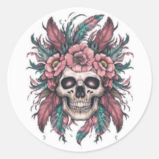 Skull Envelope Sealer Halloween Kunst en Ambacht Ronde Sticker
