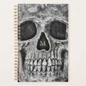 Skull Face Gothic White Cool Macabre Planner (Voorkant)