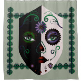Skull Face Shower Curtain - Masker Skull Home Deco Douchegordijn (Voorkant)