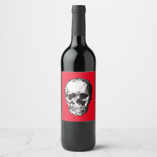 Skull Fantasy Art Rock Punk Heavy Metal Wijn Etiket
