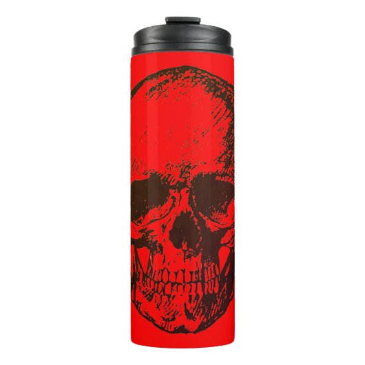 Skull Fantasy Pop Art Rock Punk Heavy Metal Red Thermosbeker (Voorkant)