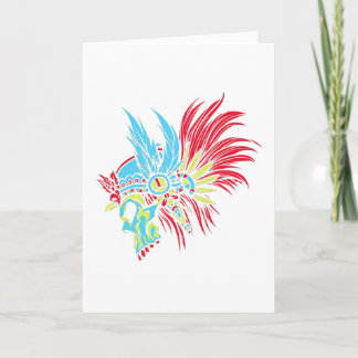 Skull Feather PopArt Kaart