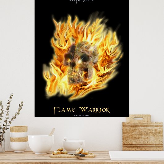 SKULL & FIERT FLAMES Aaryn Steele Poster d'art (Cuisine)
