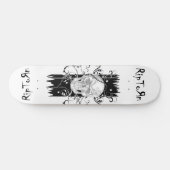 Skull & Filigree Black en white Skateboard Deck (Horizontaal)