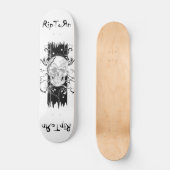 Skull & Filigree Black en white Skateboard Deck (Voorkant)
