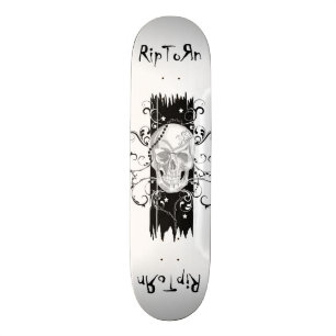 Skull & Filigree Black en white Skateboard Deck