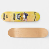 Skull Flag Bow AMERICAN Through and Through Ombre  Skateboard (Horizontaal)