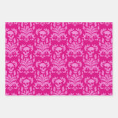 Skull Flame Damask in glitter-effect roze op roze Inpakpapier Vel (Voorkant)
