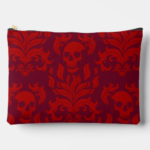 Skull Flame Damask in humeurig rood op rood Etui
