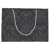 Skull Flame Damask in humeurige grijstinten Groot Cadeauzakje (Achterkant)