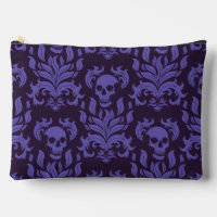 Skull Flame Damask in humeurige tinten van paarse