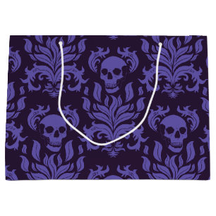 Skull Flame Damask in humeurige tinten van paarse Groot Cadeauzakje