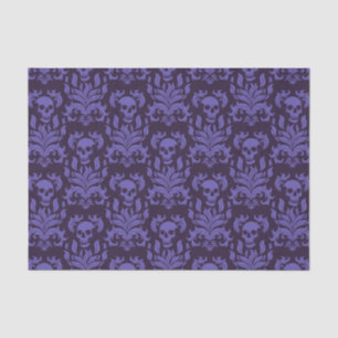 Skull Flame Damask in humeurige tinten van paarse Tissuepapier