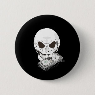 Skull Flame Ronde Button 5,7 Cm