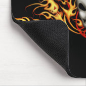 Skull    FlamesMousepad - zwarte rug Muismat (Hoek)