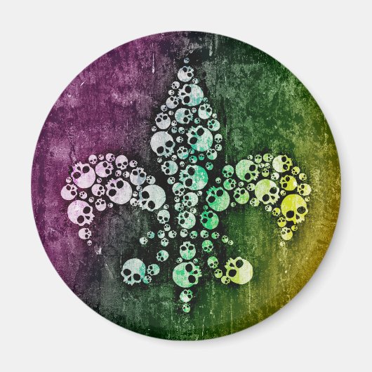 Skull Fleur De Lis Magneet (Voorkant)