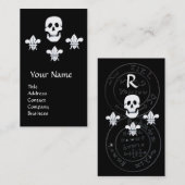 SKULL, FLEUR DE LISE /ANTIQUE PIRATES CARTES DE TR (Devant / Derrière)