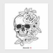 Skull Floral Art Sticker (Vel)