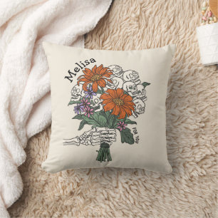 Skull Flower Bouquet Halloween Custom Kussen