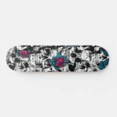 Skull Flower gothic Digital Pattern Skateboard (Horizontaal)